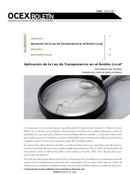 Los Órganos Externos de Control Autonómica publican el trigésimo primer número de su boletín informativo