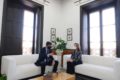 Reunión entre el vicepresidente de la Junta de Andalucía y la presidenta de la Cámara de Cuentas