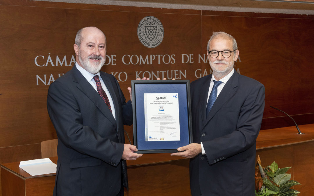 La Cámara de Comptos de Navarra, primer tribunal de cuentas que recibe la certificación del Esquema Nacional de Seguridad